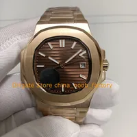3 estilo masculino rel￳gio autom￡tico 40mm 18k Rose Brown Dial Black Blue 5711 Bracelete ￁sia Cal.324 Movimento Sport Mechanical Watches Wristwatches