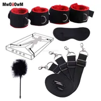 Sex Toys For Woman Men BDSM Bondage Set Under Bed Erotic Restraint Handcuffs & Ankle Cuffs Eye Mask Adults Games for Couples248G