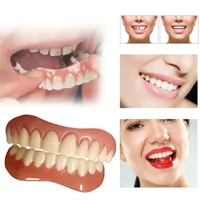Andra munhygien silikon övre nedre falska tänder kosmetiska perfekta skratt faner tandproteser klistra in verktyg falska omedelbart leende 221114