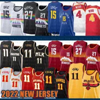2022 New Denvers Nugget Basketball Jersey Atlantas Hawk Trae 11 Young Nikola Multi S-XXL15 Jokic Jamal 27 Murray
