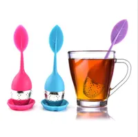 Creative Silicone Tea Filter Leaves Shape Silicon Tea Infuser Teacup With Food Grade Make Tea Bag Filter Stainless Steel Strainers