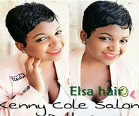 Krótki bob proste ludzkie włosy peruki dla czarnych kobiet maszyny Made Brazylian Pixie Cut Wig5963606