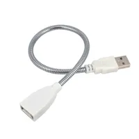 Kable telefonu komórkowego Elastyczne metalowe przedłużenie USB Mężczyzna na kobietę ZAPłóż rurkę przewodową do lekkiej lampki USB Akcesoria 221114