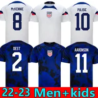 2022 Pulisic USAS McKennie Soccer Jerseys Ertz Altidore 22 23 Рейна МакКенни Моррис Дест Йедлин Адамс Америка Футбол Соединенные Штаты USMNT Lletget Men Kids 1117