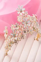 Tiara da sposa della moda corona d'oro lussuosa pezzi di strass testa di strass per la sposa artigianale per capelli con la sposa per page pageant tiara4734332