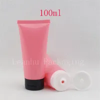 New pink color Lotion cream tube with flip top cap 100ml skin care cream cosmetic packaging soft squeeze bottle container 100g237y269z