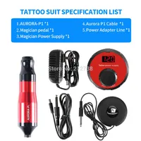 Kit de tatouage professionnel ensemble Rotary Tattoo Machine Pen Selt Power Power Aigneles Accessoires Supplies -B7238H