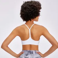 designer alo Yoga Bra Women's Cushion Gathered Shock proof Cross Strap Vest Running Fitness Back Sports Bra ATFE