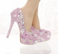 Belle Lavender Purple Pearl Bridal Shoes Special Event Party High Heels Femme Chaussures robes de bal Gorgeous Rhinestone Pumps2015943