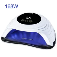 Nail lamp 168W High Power Gel Lamp 54 leds UV Lamp Fast Curing Nail Dryer With Big Room and Timer Smart Sensor Nail Tools289e