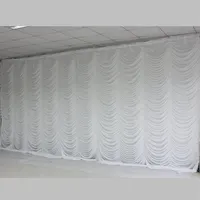 Nuove decorazioni per lo sfondo del palcoscenico per feste per feste per matrimoni da 10ftx20 piedi in ondulazione Design White Color313C