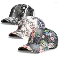 Ball Caps Unisex Flowers Printed Baseball Cap Women Hat Shade Sport Outdoor Stretch Casual Fashion Dad Hats