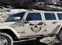 2pcset Car Cover Decals The Skull Head Door Personality Doming Offroad Modified Stickers для Jeep Jeep Wrangler2110523