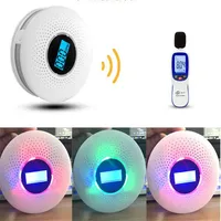 2 in 1 LED Digital Gas Smoke Alarm Co Carbon Monoxide Detector Voice Warn Sensor Home Security Protection High Sensitive3348