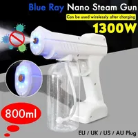 1300W Cordless Nano Steam Blue Light Spray Disinfection Sprayer Gun Household Rechargeable Battery Wireless Automization207D