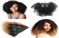Vendre afro Clip Curly Kinky In Hair Extension 4B 4C 120GPC 100 Real Human Hair Ombre 1B427 Factory Direct9936651