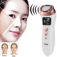 Mini Hifu Máquina Ultrasonido RF EMS Dispositivo de belleza facial Anti-Wrinking Massager Rifting Teting Rejuvenation Cuidado de la piel 220512288D