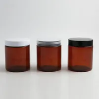 30 x ronde cosmetische crème pot met plastic deksels Pet Amber Black Bottle Packaging Lotion Big Container 250G 250 ml278x