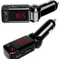 Mini Carreiro de Carro Bluetooth Hands com porta dupla de carregamento USB 5V2A LCD U DISCO FM BROLADA MP3 AUX BC061962994