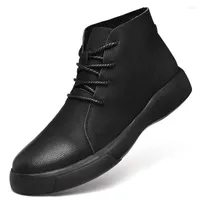 Stiefel Herrenleder handgefertigt Lagergr￶￟e Casual Schuhe Schn￼rkn￶chel Winter Warm warm