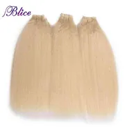 Blice Syntetyczne przedłużenie włosów Kinky proste tkanie czystego koloru Wave Fael 3pieceslot Włosy dla kobiet H220429