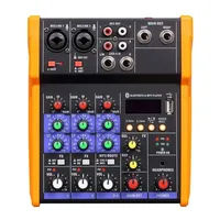 Professional 4 Channel Bluetooth o USB Mixer Console Sound Card USB Powered and Output for Karaoke Music Production297M
