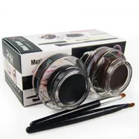 2 in 1 Brown Black Gel Eyeliner Make Up Water-proof And Smudge-proof Cosmetics Set Eye Liner Kit in Eye Liner Makeup220B