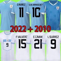 2022 Uruguay Soccer Jerseys Men Kids Kit Suarez Cavani Valverde Nunez Arascaeta Araujo 22 23フットボールシャツ2010レトロホームアウェイブルーホワイト2023 Camisa de Futebol