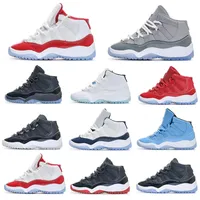 2019 Kids 11 Space Jam Bred Concords Youth fashion Boys Basketball Shoes Sneakers Children Boy Girl Kid 11s White Pink Gray Suede Toddlers