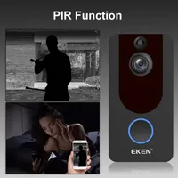 Eken v7 1080p akıllı wifi video kapı zili kamera görsel intercom gece ip kapısı çanı kablosuz güvenlik kamera237b