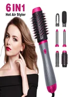 Hair Curlers Straighteners Professional Dryer Brush 6 In 1 Air Styling Curling Iron Wand Negative Ion Curler Blower Styler W22