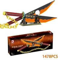 Modelbouwkits 210 cm Demon Slayer Sword Block Uzui Tengen Weapon Japanese Anime Bricks verzamelen Moc Kid Boy Toys For Children Y2211