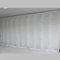Nuove decorazioni per lo sfondo del palcoscenico per feste per feste per matrimoni da 10ftx20 piedi in ondulazione Design White Color238a
