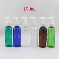 100ml x 50 empty transparent brown white blue emerald green plastic cosmetic lotion cream pump bottle travel container dispenser242e