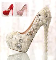 Elegant designs handmade Ladies White bridesmaid shoes 4 inches heels Wedding Dress Shoes Celebration Party Prom Pumps5089753