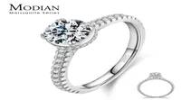 Modian 925 Sterling Silver 1ct Shiny Moissanite Classic Finger Rings For Women Wedding Engagement Statement Fine Jewelry Gifts3950739