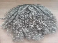 Afro kinky curly grey ponytail hair extension drawstring silver gray african american short long high kinki salt and pepper natura