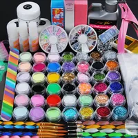 Pro Asseur acrylique Power Kit d'ongles Acrylique Conteaux Liquide Pinkin GLITTER SHINESTONS FILE BRSUST MANICure Nail Art Tool Set Gel Kit188Q