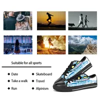 Custom shoes Classic Canvas Low cut Skateboard casual triple black Accept customization UV printing low mens womens sports sneakers Breathable color 544