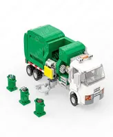 Buildmoc Hightech 그린 흰색 자동차 쓰레기 트럭 시티 클리너 어린이 DIY 장난감 빌딩 블록 생일 선물 모델 세트 H09179881246
