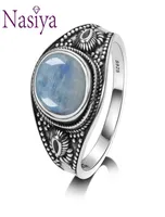 Nasiya Natural Moonstone 925 Silver Rings Men For Women Party Weeding Anniversary Engagement Gifts Fine Jewelry2564960