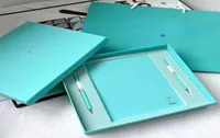 Blue Designer Blocotaires avec Signing Pens Set Notebook Workbook Cadeaux de vacances pour les enseignants et les étudiants RHD0118261643