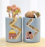 Kreative Tierharz Blumenpot Succulents Pflanze Wasserpflanzbehälter Kaninchen Hedgehog Dekorative Topf Desktop Orament Home 2