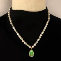 Ketens kbjw aankomst 2022 Onregelmatige zoetwater parel ketting mode opaal steen hangers sieraden cadeau voor haar
