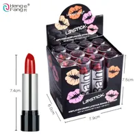Hengfang Brand 12pcs Set Red Lippenstift dauerhafte feuchtigkeitsspendende nahrhafte Lippenst￶cke Lippenbalsam Lippen Make -up Batom mit Box Shipiing290b