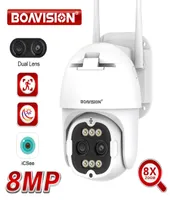 IP -camera's 4K 8mp 28 mm 12 mm Dual Lens 8x Zoom Ptz WiFi 2K 4MP Outdoor AI Human Tracking 2way Audio Smart Home Security 221018