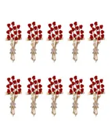 Napkin Rings 10 PCS Valentine039S Day Series Rose Flower Button Ring
