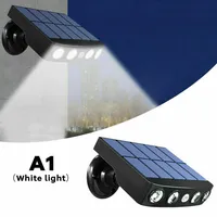 1x Garden Lawn Pation Sense Motion Sensor Lámpara de seguridad al aire libre Iluminación solar impermeable Luces exteriores 4 Valas de bulbo F237M