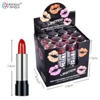 Hengfang Brand 12pcs Set Red Lippenstift dauerhafte feuchtigkeitsspendende nahrhafte Lippenst￶cke Lippenbalsam Lippen Make -up Batom mit Box Shipiing188f