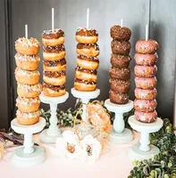 Christmas Decorations WEIGAO Wedding Decoration Donuts Wall Wooden Holds Stand Dessert Doughnut Table Holder Wedding Kids Birthday